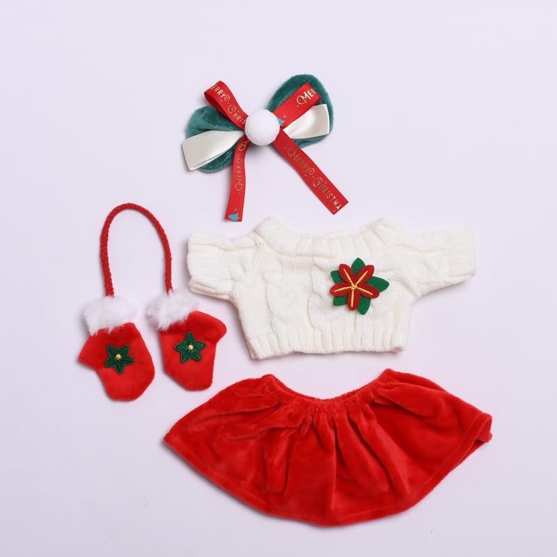 10 cm, 17 cm, 38 cm, Trendy Dolls Change Clothes, Casual and Cute Suits (Christmas Sweater Skirt Four-Piece Set (38cm))