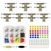154Pcs 96mm Wooden Fingerboard Skateboard Tool Set, Silvery 14pcs 30mm Trucks & 48pcs Wheels & 60pcs Screws & 30pcs Nuts & 2pcs Spanner Tool Set, Fingerboard Repair Kit Finger Skateboard Accessories view 1