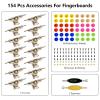 154Pcs 96mm Wooden Fingerboard Skateboard Tool Set, Silvery 14pcs 30mm Trucks & 48pcs Wheels & 60pcs Screws & 30pcs Nuts & 2pcs Spanner Tool Set, Fingerboard Repair Kit Finger Skateboard Accessories view 3