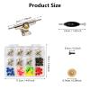 154Pcs 96mm Wooden Fingerboard Skateboard Tool Set, Silvery 14pcs 30mm Trucks & 48pcs Wheels & 60pcs Screws & 30pcs Nuts & 2pcs Spanner Tool Set, Fingerboard Repair Kit Finger Skateboard Accessories view 4