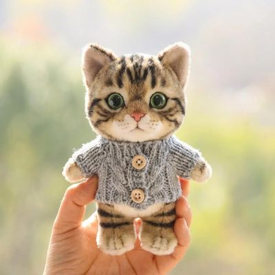 10 cm, 17 cm, 38 cm, Trendy Dolls Change Clothes, Casual and Cute Suits (Grey Button-Down Sweater)