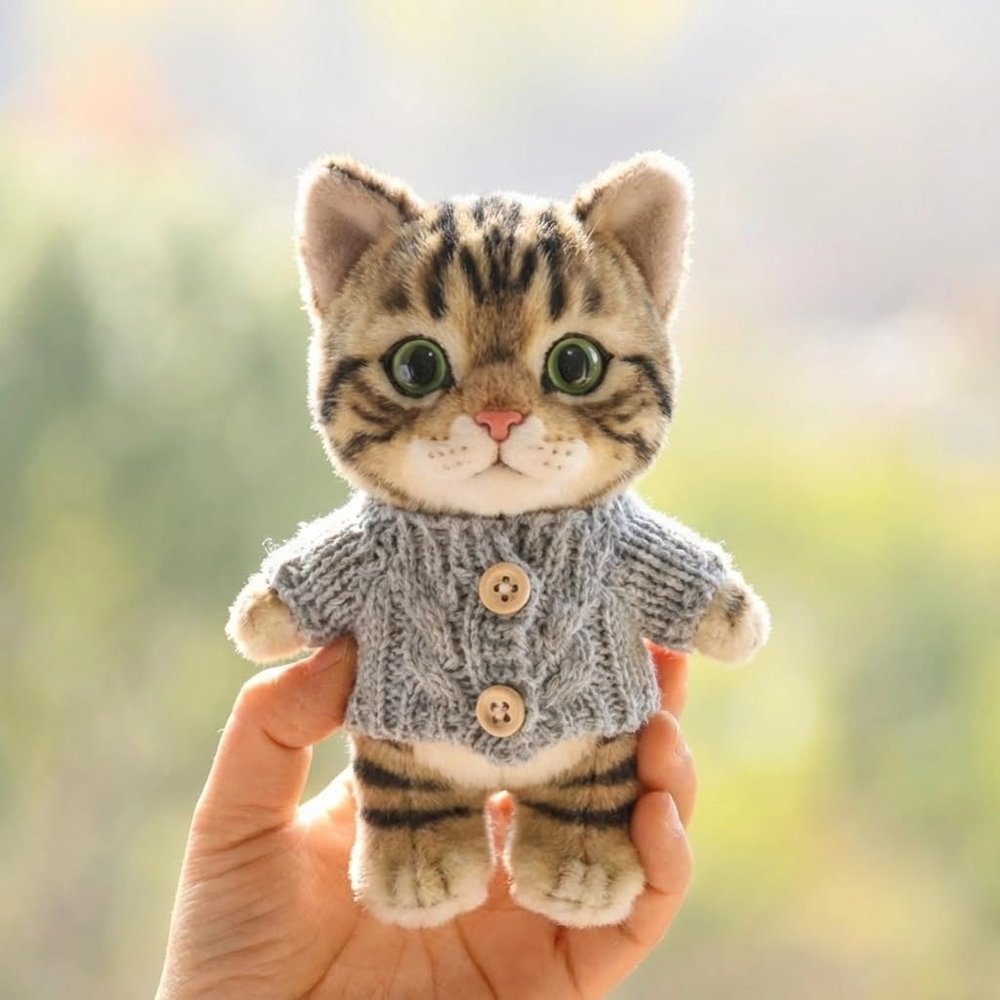 10 cm, 17 cm, 38 cm, Trendy Dolls Change Clothes, Casual and Cute Suits (Grey Button-Down Sweater)