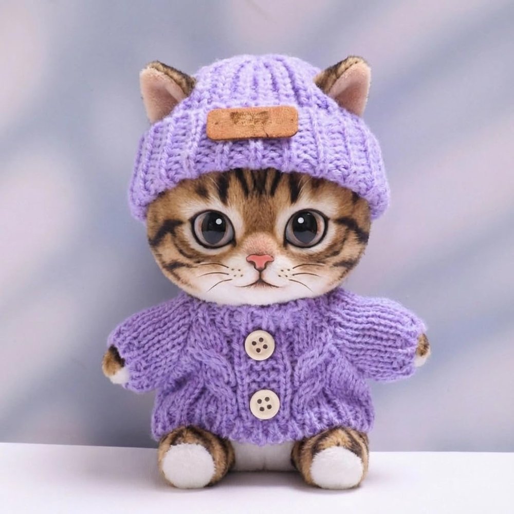 10 cm, 17 cm, 38 cm, Trendy Dolls Change Clothes, Casual and Cute Suits (Purple Button Sweater B Set)