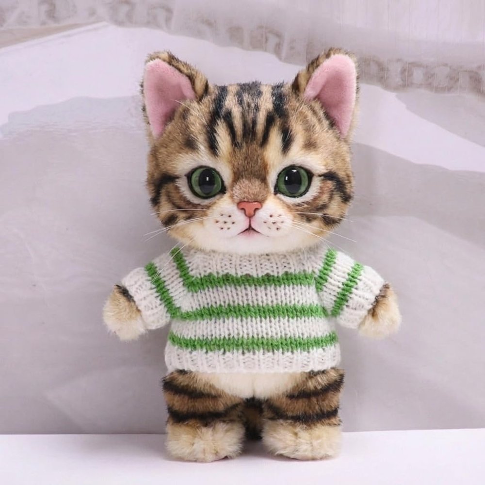 10 cm, 17 cm, 38 cm, Trendy Dolls Change Clothes, Casual and Cute Suits (Light Green Striped Green Sweater (10cm))