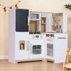 Play Corner Kitchen, Ultimate Interactive Wooden Kids Playset with Light, Montessori Pretend Play Toys, Kids Cooking Playset for Girls & Boys Ages 3+(White) view 1