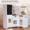 Play Corner Kitchen, Ultimate Interactive Wooden Kids Playset with Light, Montessori Pretend Play Toys, Kids Cooking Playset for Girls & Boys Ages 3+(White) view 2