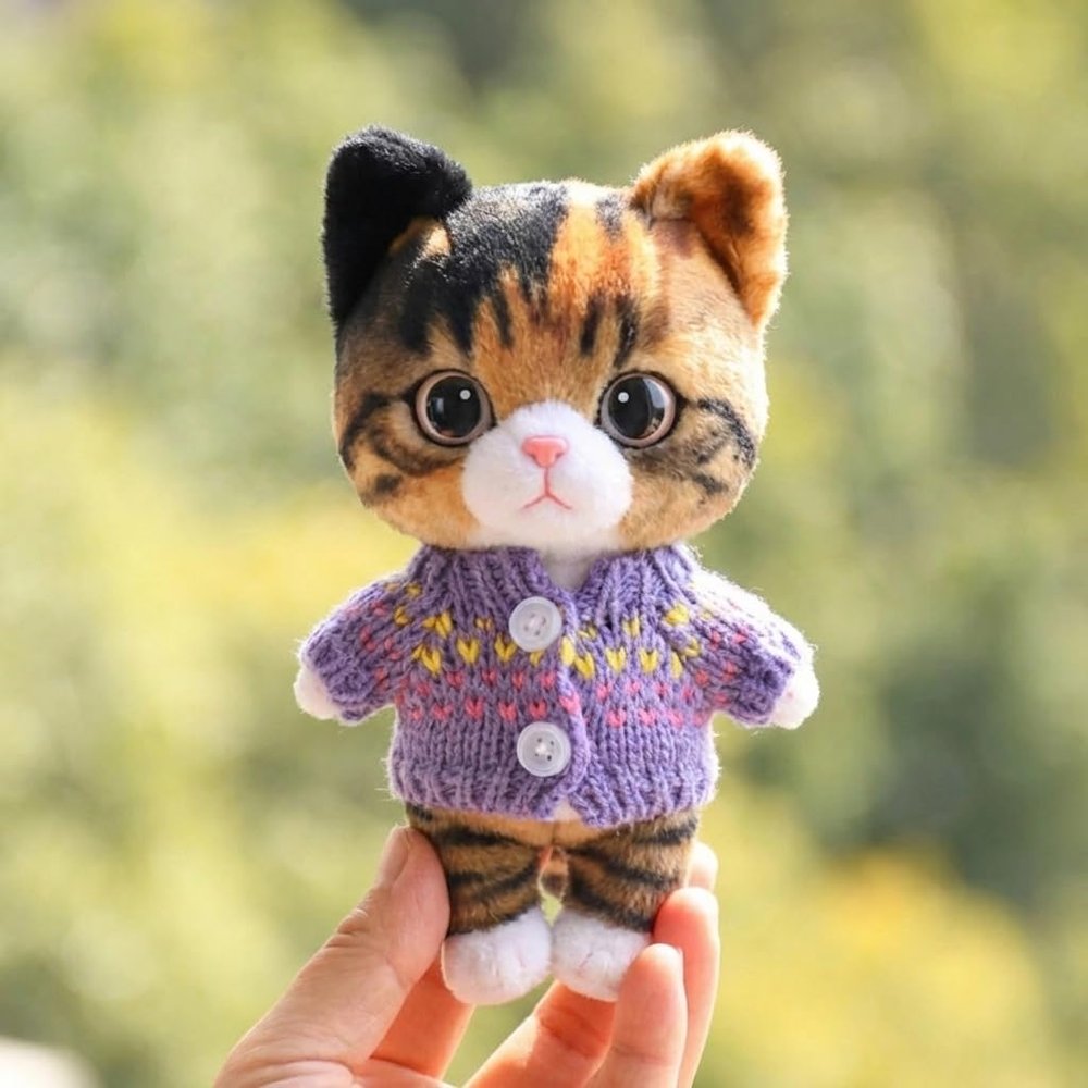 10 cm, 17 cm, 38 cm, Trendy Dolls Change Clothes, Casual and Cute Suits (Purple Button Pattern Sweater)