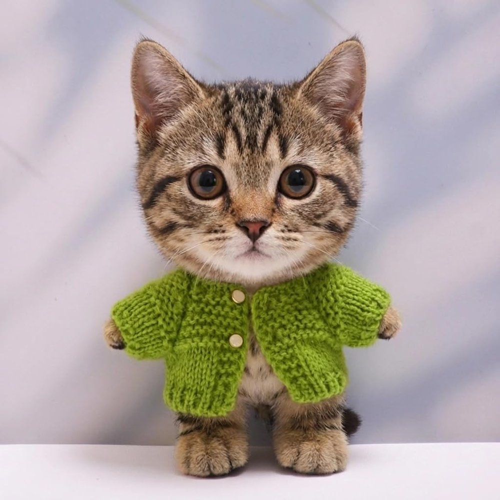 10 cm, 17 cm, 38 cm, Trendy Dolls Change Clothes, Casual and Cute Suits (Green Wool Cardigan Type B (10cm))
