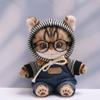 10 cm, 17 cm, 38 cm, Trendy Dolls Change Clothes, Casual and Cute Suits (Denim Overalls Black Striped Hoodie Set B) view 1