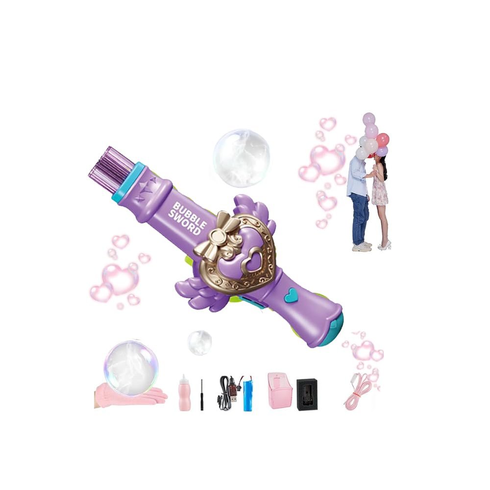 Magic Elastic Bubble Fog Wand,2026 Upgraded Fog Bubble Machine,Rechargeable Electric SmokeBubble Machine,Magic Interactive FogBubble Maker with Smoke,Colorful Lights & Music,for Party,Wedding