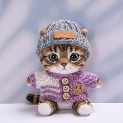 10 cm, 17 cm, 38 cm, Trendy Dolls Change Clothes, Casual and Cute Suits (Purple Rabbit Button Sweater Set (10cm))
