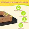 Kids Outdoor Wooden Sandbox with Adjustable Canopy, Bottom Liner & 2 Plastic Storage Boxes Large Backyard Sand Pit for Patio, Garden & Beach Play view 3