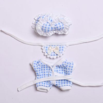 10 cm, 17 cm, 38 cm, Trendy Dolls Change Clothes, Casual and Cute Suits (Blue Plaid Pajamas Three-Piece Set (10cm))