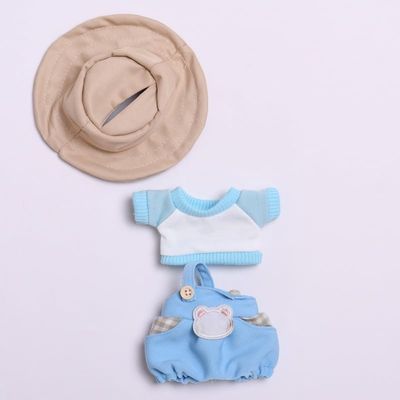 10 cm, 17 cm, 38 cm, Trendy Dolls Change Clothes, Casual and Cute Suits (Bear Blue Shoulder Overalls Set)