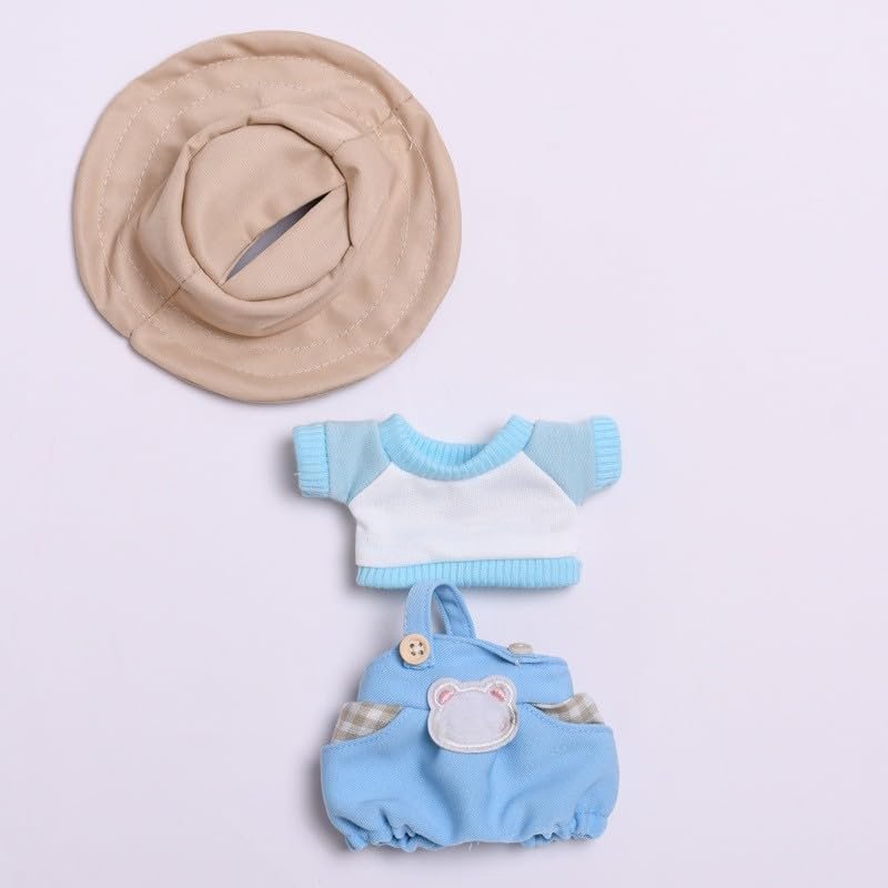 10 cm, 17 cm, 38 cm, Trendy Dolls Change Clothes, Casual and Cute Suits (Bear Blue Shoulder Overalls Set)