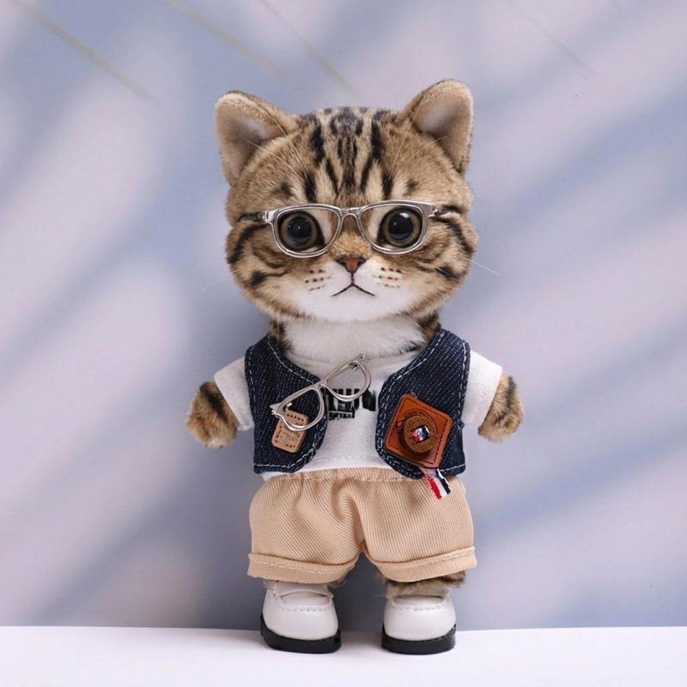 10 cm, 17 cm, 38 cm, Trendy Dolls Change Clothes, Casual and Cute Suits (Denim Vest Glasses Set)