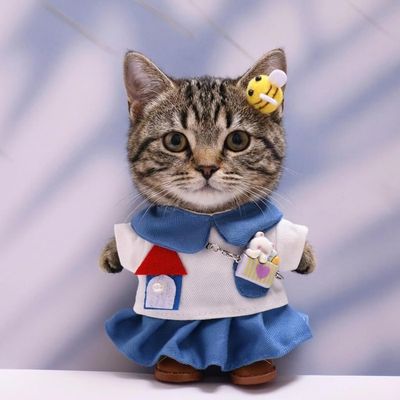 10 cm, 17 cm, 38 cm, Trendy Dolls Change Clothes, Casual and Cute Suits (Bee Headdress Blue Dress Set)