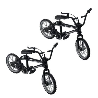 ydzqdxzz 2Pcs Black 1/18 Finger Bike Action Figure Toy,Mini Finger Mountain Bike Model Art Crafts Desktop Decor