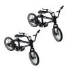 ydzqdxzz 2Pcs Black 1/18 Finger Bike Action Figure Toy,Mini Finger Mountain Bike Model Art Crafts Desktop Decor view 1