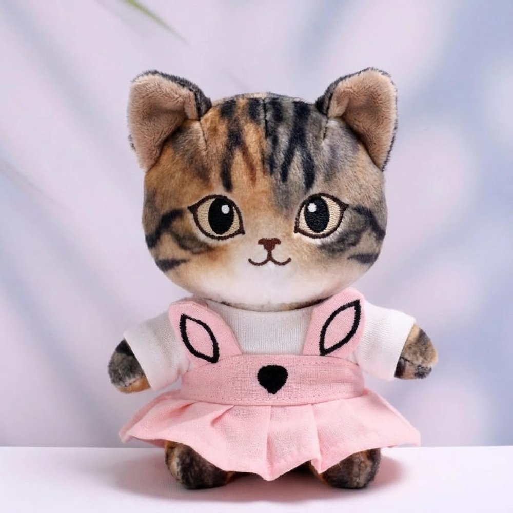 10 cm, 17 cm, 38 cm, Trendy Dolls Change Clothes, Casual and Cute Suits (Rabbit Ear Pink Skirt Two-Piece Set)