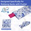 4 Pcs Empty Mahjong Bags Set Mahjong Tile Bag with Handle Thickened Blue Printed Mahjong Carrying Bag with Tiles Bag and Racks Drawstring Bag and Coin Purse for Travel Party Game (Without Mahjong Mat) view 4