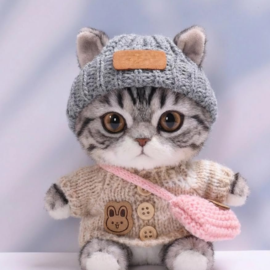 10 cm, 17 cm, 38 cm, Trendy Dolls Change Clothes, Casual and Cute Suits (Brown Rabbit Button Sweater Set)