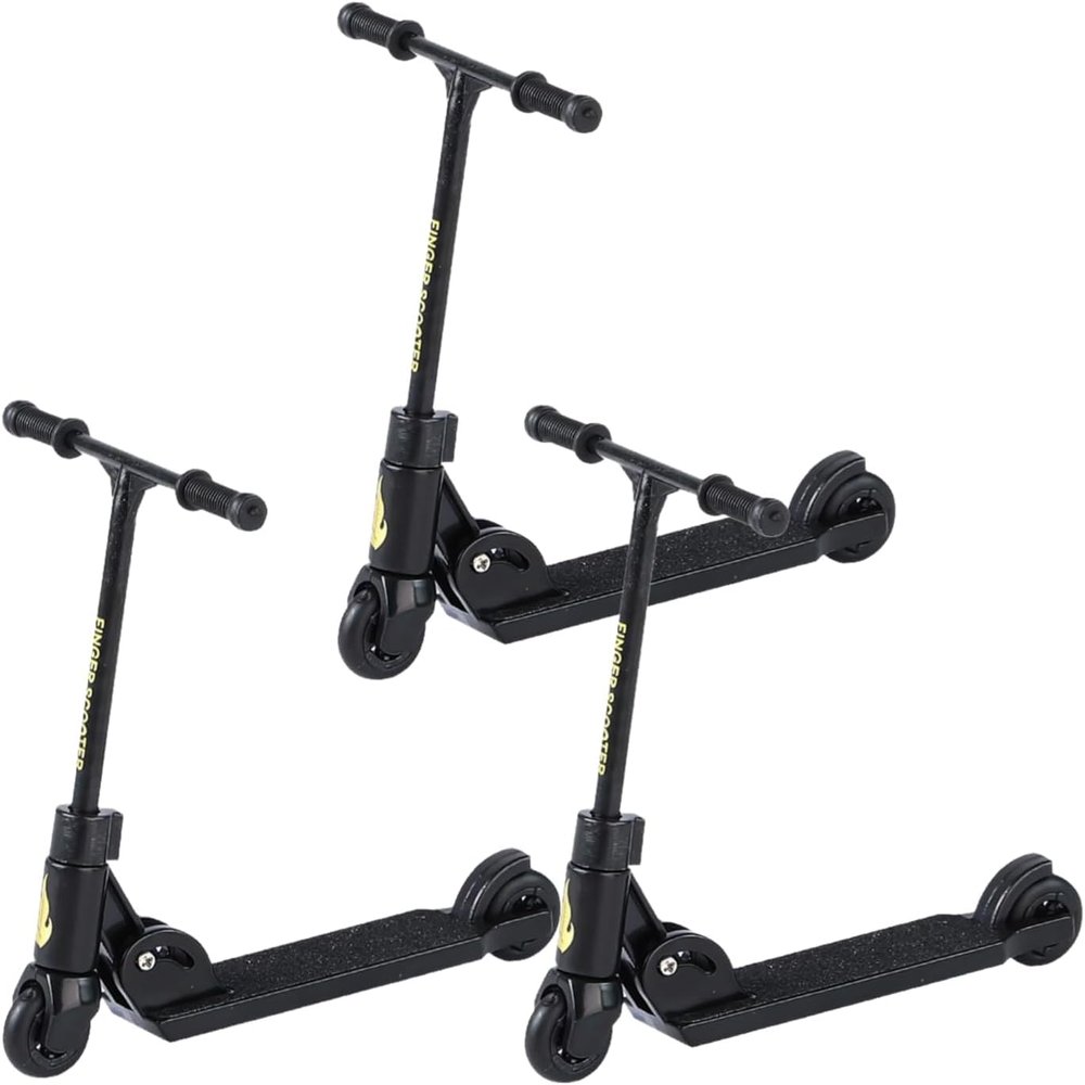 ydzqdxzz 3Pcs Finger Scooter - 2-Wheeled Scooter - Foldable Finger BMX with Brake | Finger Board Accessories for Teen | Educational Toys | Non-Slip Fun Skateboards Boards and Bikes