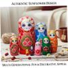 NASSMOSSE Russian Nesting Dolls Set of 7 Sunflower Print Wood Matryoshka Doll for Kids, Adults view 3