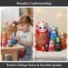 NASSMOSSE Russian Nesting Dolls Set of 7 Sunflower Print Wood Matryoshka Doll for Kids, Adults view 4