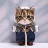10 cm, 17 cm, 38 cm, Trendy Dolls Change Clothes, Casual and Cute Suits (Denim Overalls White Striped Hoodie Set) view 1