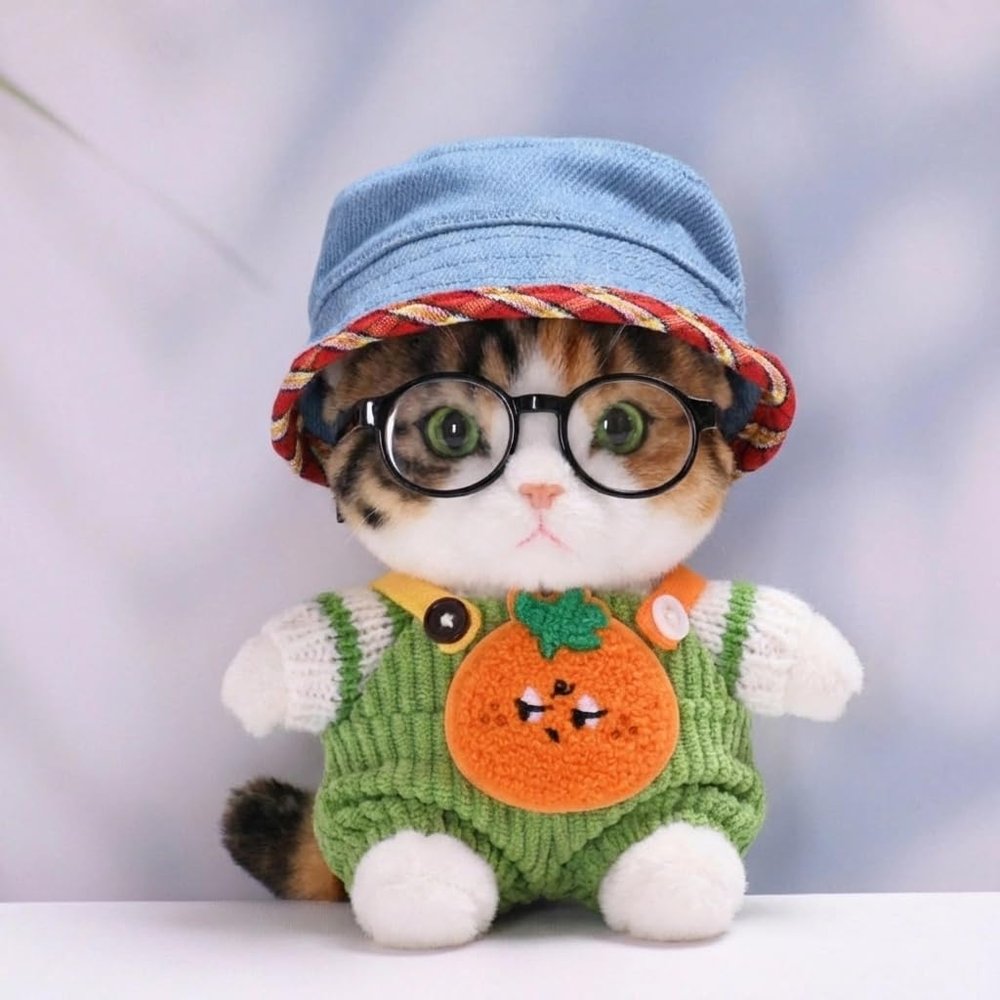 10 cm, 17 cm, 38 cm, Trendy Dolls Change Clothes, Casual and Cute Suits (Persimmon Overalls Green Sweater Set (10cm))