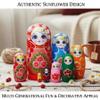 DAGLLGEW Russian Nesting Dolls Set of 7 Sunflower Print Wood Matryoshka Doll for Kids, Adults Russian Dolls Matryoshka Doll Nesting view 2