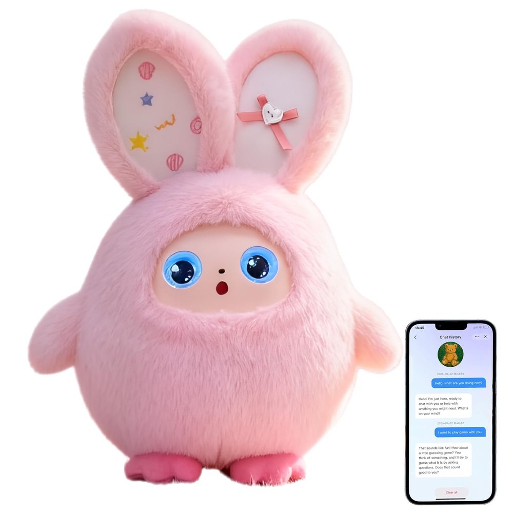 QQCHGOL AI Intelligent Interactive Plush Toy ChatGPT, with Vibration/Tactile Perception and Children's Emotions, multilingual Companions, Interactive Games, Memory Training,Control App (Liora)
