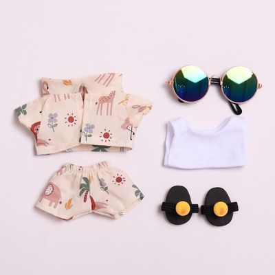 10 cm, 17 cm, 38 cm, Trendy Dolls Change Clothes, Casual and Cute Suits (Off-White Beach Suit Five-Piece Set)