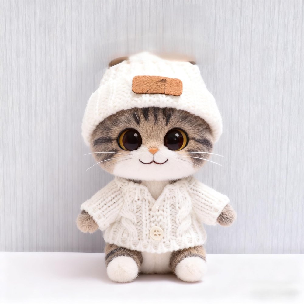10 cm, 17 cm, 38 cm, Trendy Dolls Change Clothes, Casual and Cute Suits (White Button Sweater Type B Two-Piece Set (10cm))