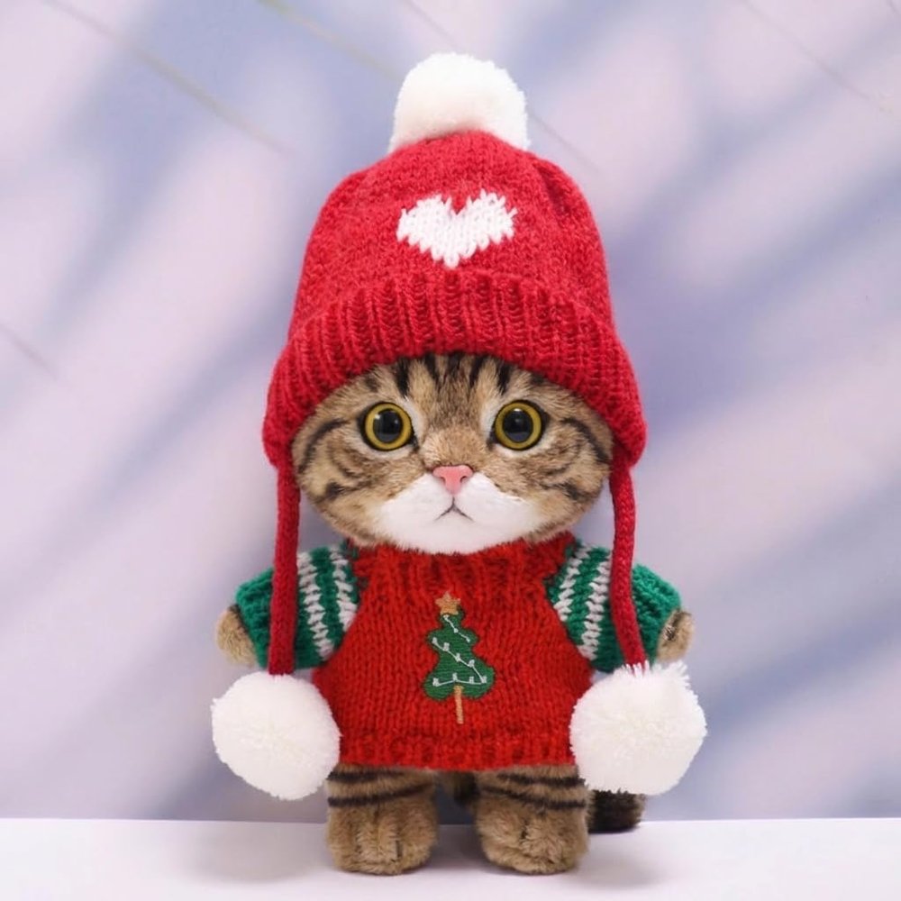 10 cm, 17 cm, 38 cm, Trendy Dolls Change Clothes, Casual and Cute Suits (Christmas Tree Red Sweater Set)
