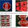 Double-Sided Reflective School Bus Stop Sign  Aluminum Signal with Flashing & Steady-On Lights, Electronic Controller for Enhanced Safety at School Bus Stops view 3