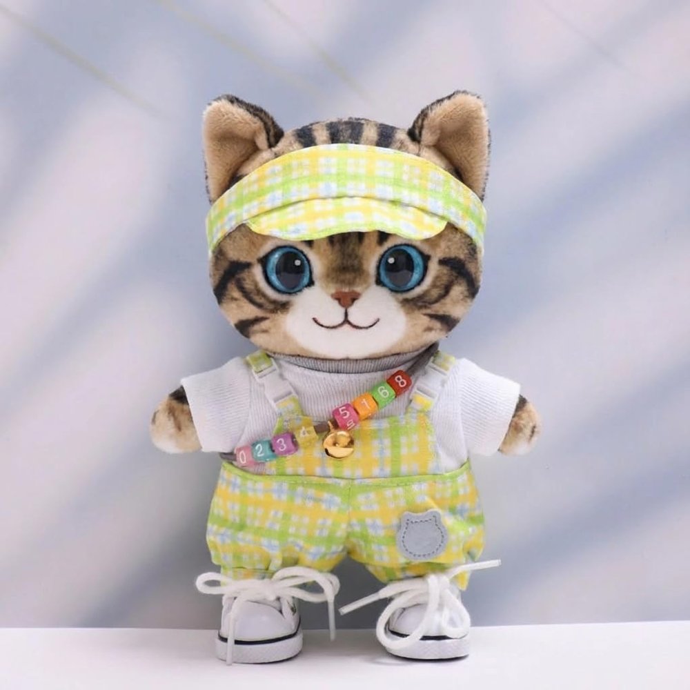 10 cm, 17 cm, 38 cm, Trendy Dolls Change Clothes, Casual and Cute Suits (Green Grid)