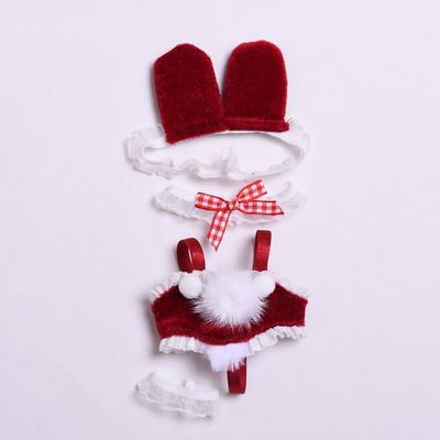 10 cm, 17 cm, 38 cm, Trendy Dolls Change Clothes, Casual and Cute Suits (Red Hairball Bunny Suit)