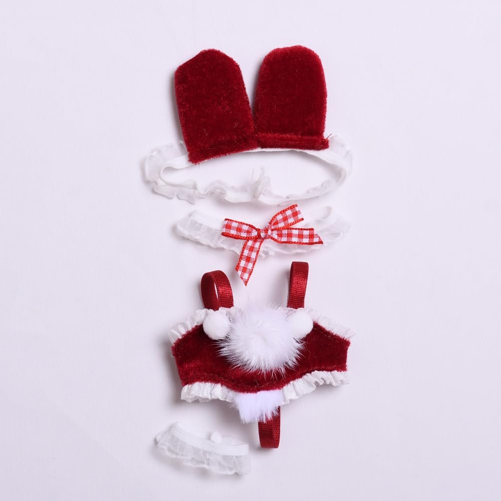10 cm, 17 cm, 38 cm, Trendy Dolls Change Clothes, Casual and Cute Suits (Red Hairball Bunny Suit)