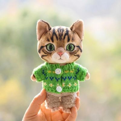 10 cm, 17 cm, 38 cm, Trendy Dolls Change Clothes, Casual and Cute Suits (Green Button-Down Sweater (10cm))