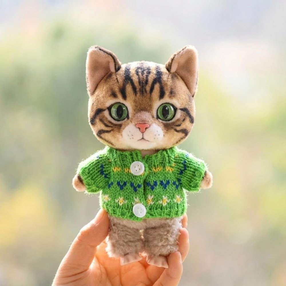 10 cm, 17 cm, 38 cm, Trendy Dolls Change Clothes, Casual and Cute Suits (Green Button-Down Sweater (10cm))