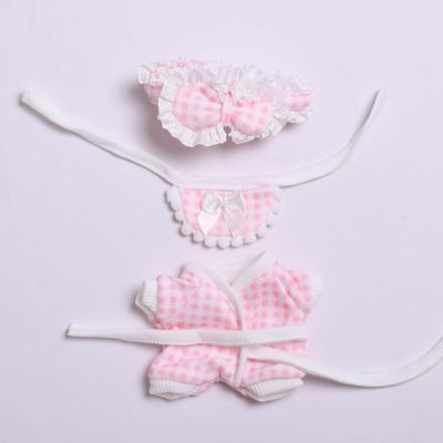 10 cm, 17 cm, 38 cm, Trendy Dolls Change Clothes, Casual and Cute Suits (Pink Plaid Pajamas Three-Piece Set)