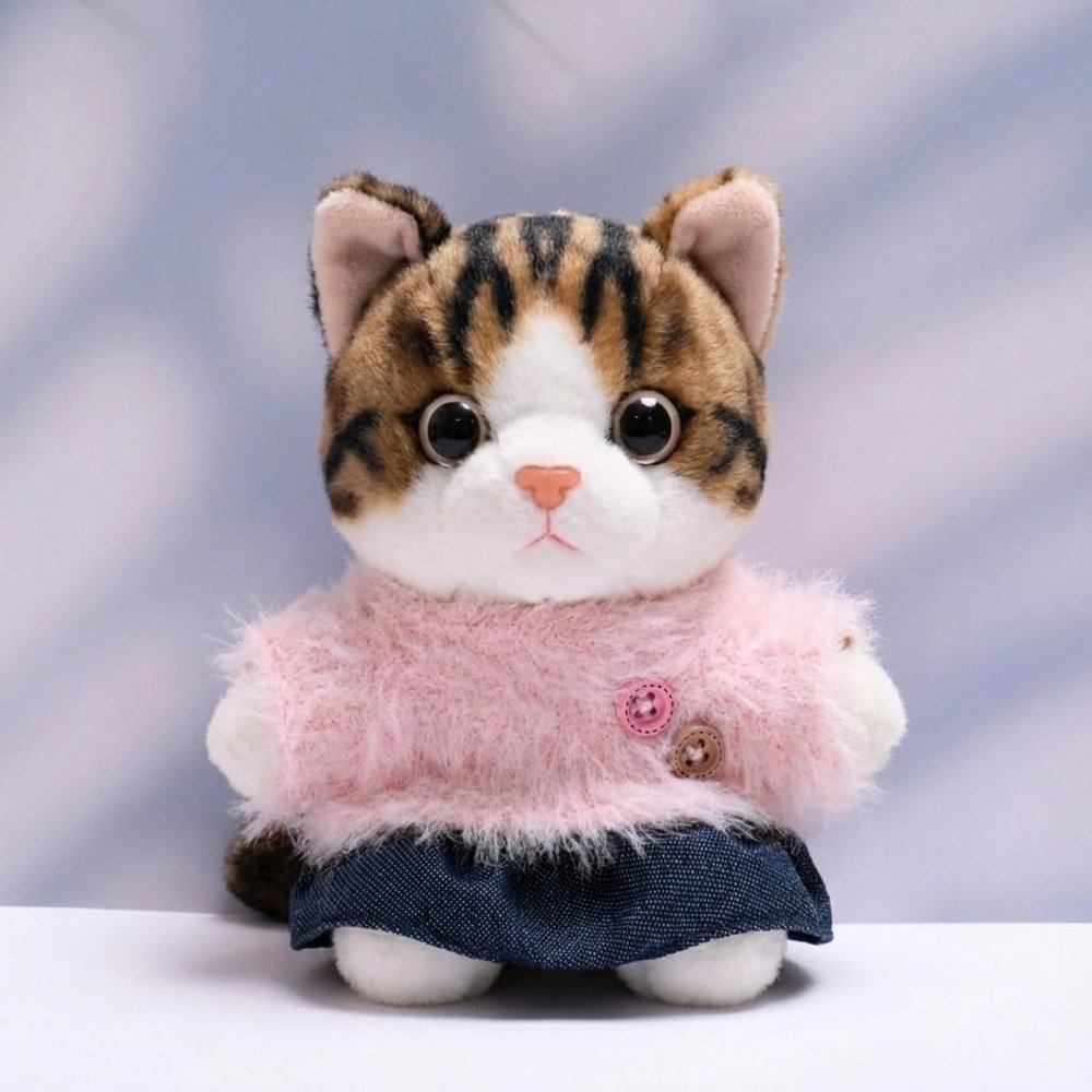 10 cm, 17 cm, 38 cm, Trendy Dolls Change Clothes, Casual and Cute Suits (Pink Wool top + Denim Skirt)