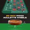 iEsstros Roulette Wheel Set for Adults with Rubber Roulette Table Mat 35" x 16" Wood Roulette Wheel 20 Inch 100 Poker Chips Set Win Mark Dealer Button-Green view 3