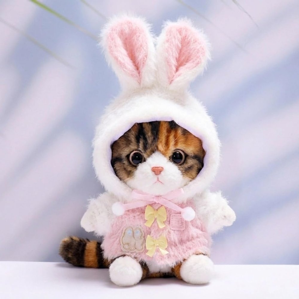 10 cm, 17 cm, 38 cm, Trendy Dolls Change Clothes, Casual and Cute Suits (Pink Rabbit Ear top Set)