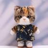 10 cm, 17 cm, 38 cm, Trendy Dolls Change Clothes, Casual and Cute Suits (Dark Blue Flower Cheongsam Set) view 1