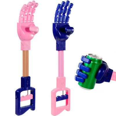 Duseu 2 PCS Robot Hand Grabber Toy, Robotic Hand for Kids, Robot Arm Grabber Claw, Mechanical Retro Interactive Toy, (Blue & Pink)