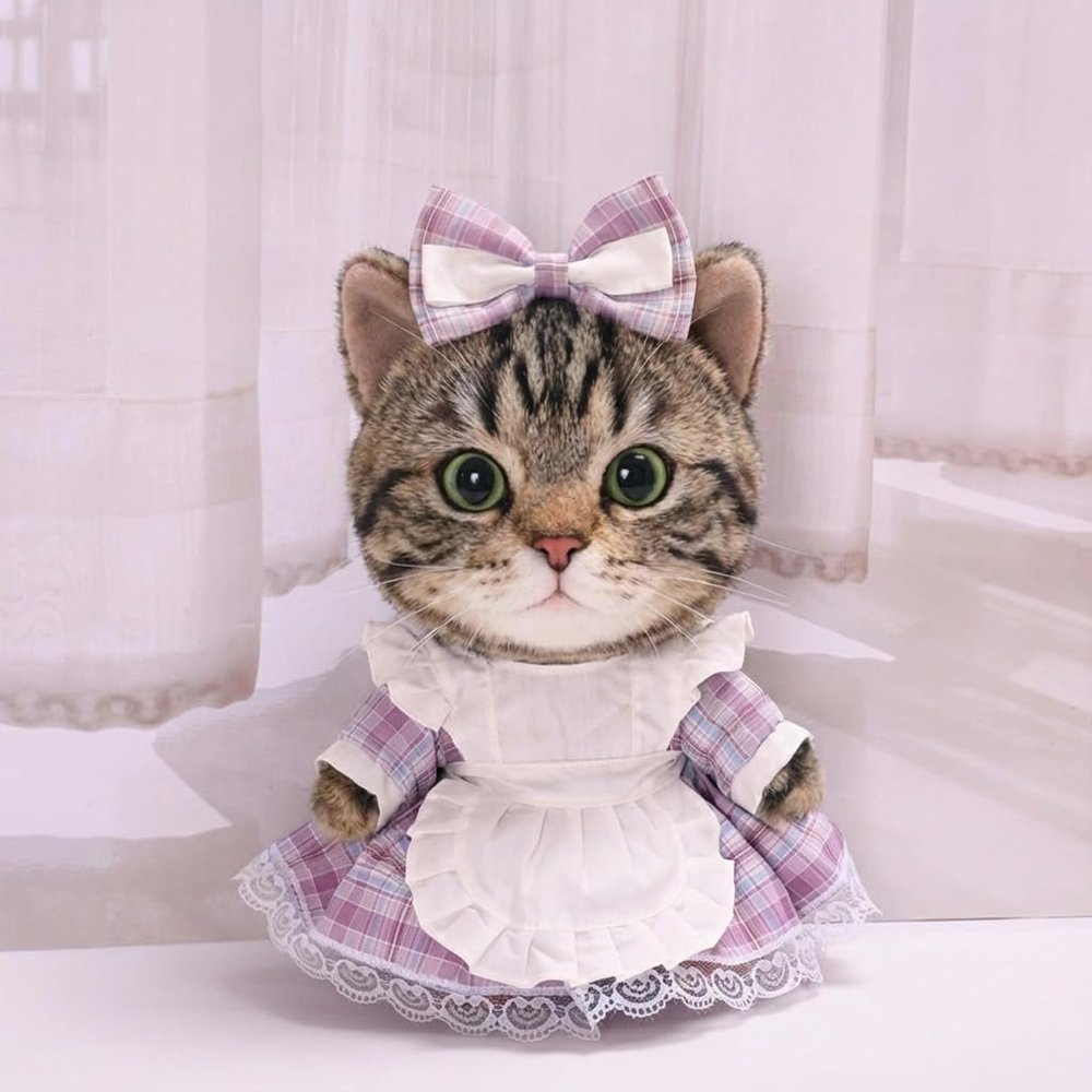 10 cm, 17 cm, 38 cm, Trendy Dolls Change Clothes, Casual and Cute Suits (Purple Plaid Dress Set)