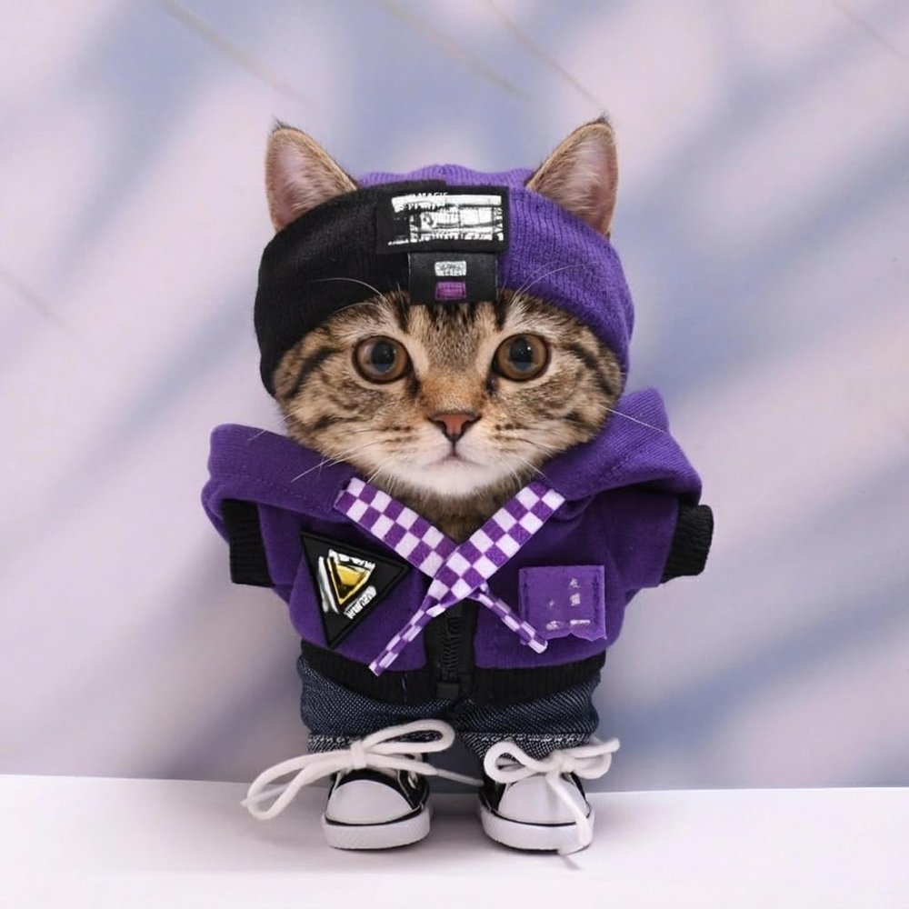 10 cm, 17 cm, 38 cm, Trendy Dolls Change Clothes, Casual and Cute Suits (Purple Zipper Trendy Sweater Four-Piece Set)